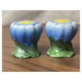 Blue Flower Porcelain Salt and Pepper Shakers