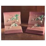 Pair of Roseville Pottery Snowberry Bookends