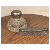 Silver Plated and Glass, Crystal Vanity Containers