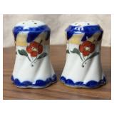 Japanese Porcelain Floral Salt and Pepper Shakers