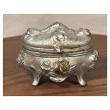 Silver Painted Metal Trinket Box