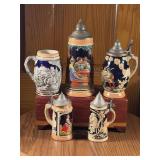 5 German Beer Steins