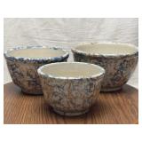 Three Spongeware Bowls