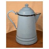 Blue Porcelain Enamel Carafe