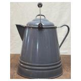 Large Porcelain Enameled Metal Pitcher