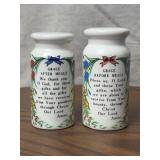 Grace Prayer Salt and Pepper Shakers