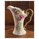 Hand Painted, Gilded Art Noveau Porcelain Pitcher