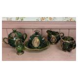Green Pressed Glass Table Set