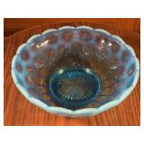 9in Blue Depression Glass Bowl