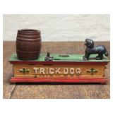 Trick Dog Painted Cast Iron Coin Bank