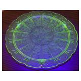 10 Inch Uranium Glass Trivet/Serving Platter