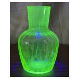 6 Inch Uranium Glass Flower Vase