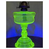Uranium Glass Oil Lamp