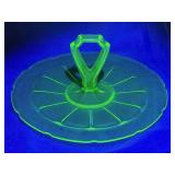 11in Uranium Glass Serving Platter