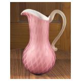 Striped Purple Glass Pitcher