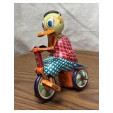 Duck on a Bike Wind Up Tin Toy
