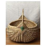 15' length Hand Painted Woven Wicker Basket