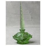 I Price NY Green Cut Glass Perfume Bottle
