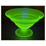 Uranium Glass Serving Bowl