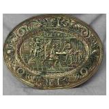 Embossed Brass Decorative Serving Platter