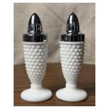Hobnail Milk Glass Salt and Pepper Shakers
