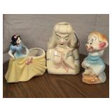 Snow White, Sleeping Beauty Planters, Figurine