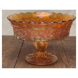 9in Iridescent Carnival Glass Serving Dish