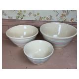 McCoy Pottery Bakeware 8, 10, 12 Mixing Bowls