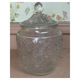 Clear Pressed Glass Cookie Jar