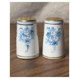 Gilded Porcelain Floral Salt and Pepper Shakers