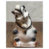 Ceramic Skunk Coin Bank