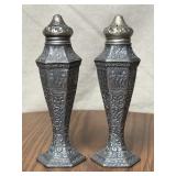 Pewter Art Nouveau Salt and Pepper Shakers