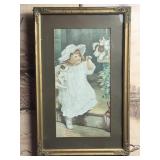 Framed Portrait of Girl and Puppies