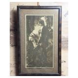 Antique Frame with Knight and Horse Art Print