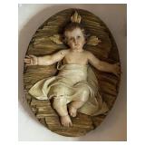 18in Wooden Baby Jesus Wall Art