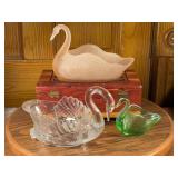 Three Glass Swans