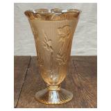 Depression Carnival Glass Herringbone Vase