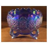 Fenton Blue Carnival Glass Candy Dish