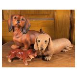Three Ceramic Dachshund Figurines