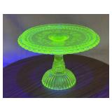 Uranium Glass Cake Platter
