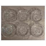 Set of 6 Crystal Appetizer Plates, 6 Inch