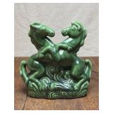 Green Ceramic Horse Lamp