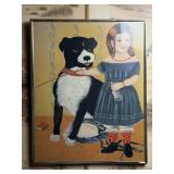 Framed Art Print of Girl and Dog