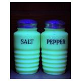 Uranium Depression Glass Salt and Pepper Shakers