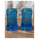 Blue Glass Salt and Pepper Shakers