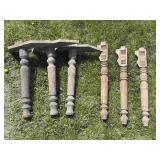 Six Wooden Table Legs