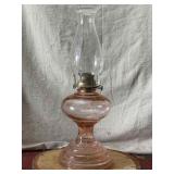 Pink Depression Glass Oil Lamp