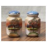 Porcelain Farm Scene Salt and Pepper Shakers