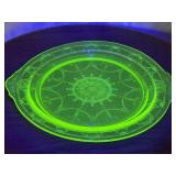 11 Inch Uranium Glass Serving Plate