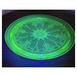 10 Inch Uranium Glass Trivet/Platter